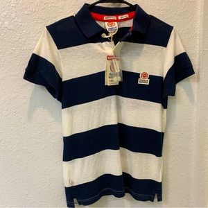 NWT 100% cotton made in Italy striped polo shirt